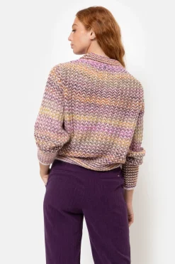 Best Gebreide E Pull Met Bruin-Oranje Strepen Dames Truien & Cardigans