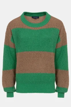 Store Gebreide Pull Met Bruine Color Blocks Dames Truien & Cardigans