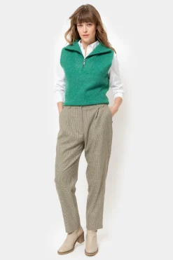 New Geruite E Tapered Broek Met Bandplooi Dames Broeken & Jeans