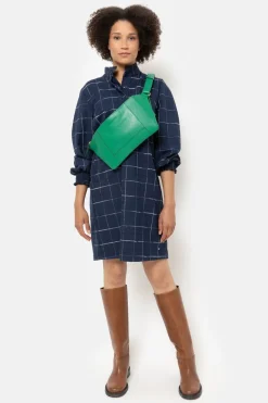 Fashion Geruite Jurk Met Lange Pofmouwen Dames Jurken