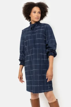 Fashion Geruite Jurk Met Lange Pofmouwen Dames Jurken