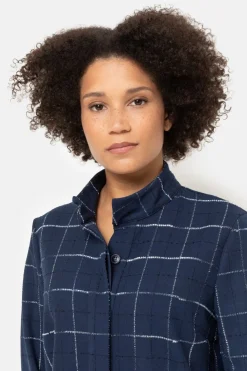 Fashion Geruite Jurk Met Lange Pofmouwen Dames Jurken