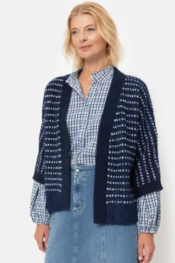 Clearance Gilet Met Ecru Strepen En 3/4 Mouwen Dames Truien & Cardigans