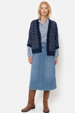 Clearance Gilet Met Ecru Strepen En 3/4 Mouwen Dames Truien & Cardigans