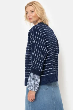 Clearance Gilet Met Ecru Strepen En 3/4 Mouwen Dames Truien & Cardigans