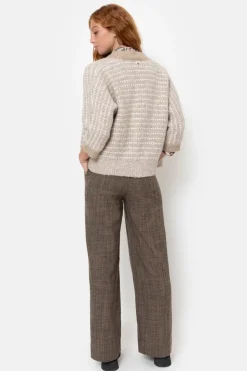 New Gilet Met Ecru Strepen En 3/4 Mouwen Dames Truien & Cardigans