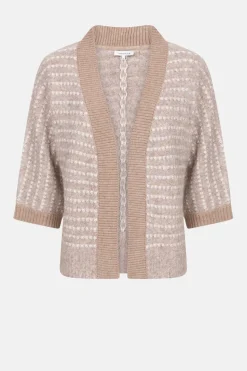 New Gilet Met Ecru Strepen En 3/4 Mouwen Dames Truien & Cardigans