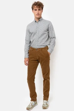 New Grijs Slim Fit Herenhemd Met E Print Heren Hemden