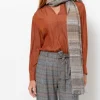 Flash Sale Grijs-Bruine Dames Sjaal Met Strepen Dames Accessoires