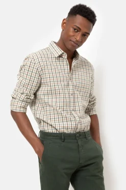 Fashion Groen Geruit Slim Fit Hemd, Lange Mouwen Heren Hemden