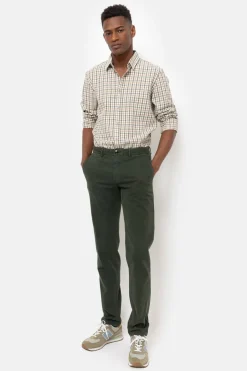 Fashion Groen Geruit Slim Fit Hemd, Lange Mouwen Heren Hemden