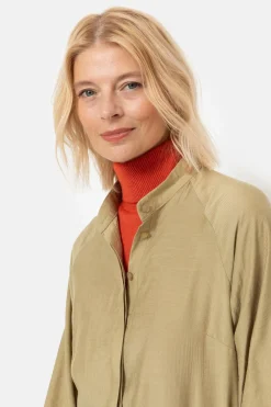 Hot Groene Blouse Met Overslag En Broderie Dames Blouses