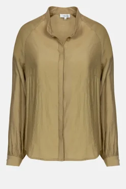 Hot Groene Blouse Met Overslag En Broderie Dames Blouses