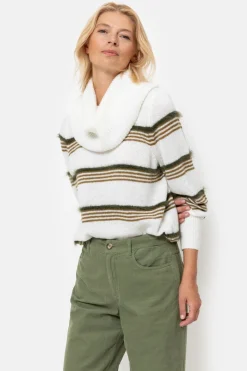 Sale Groene Straight Fit Broek In Velours Met Wijde Pijp Dames Broeken & Jeans