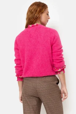 New Harige Cardigan Met V-Hals En Knopen Dames Truien & Cardigans
