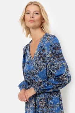 Cheap Jurkje Met Grijze Bloemenprint En V-Hals Dames Blouses