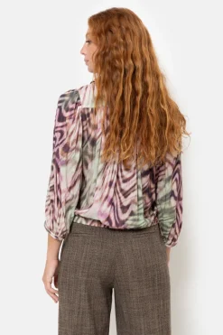 Flash Sale Kaki Boxy Bloesje Met Cropped Mouwen Dames Blouses