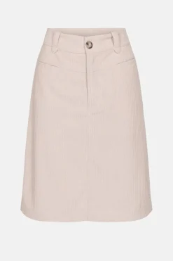 New Korte Beige A-Lijn Rok In Ribfluweel Dames Rokken
