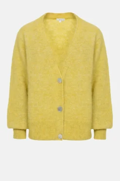 Best Korte Geel E Cardigan Met V-Hals En Knopen Dames Truien & Cardigans