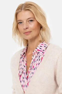 Hot Korte Lichtbeige Cardigan Met V-Hals En Knopen Dames Truien & Cardigans