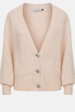 Hot Korte Lichtbeige Cardigan Met V-Hals En Knopen Dames Truien & Cardigans