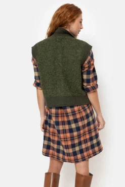 Cheap Korte Mouwloze Cardigan Met Grote Knopen Dames Truien & Cardigans