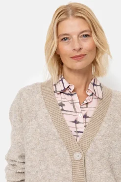 Online Lange Cardigan Met Knopen En Lange Mouw Dames Truien & Cardigans