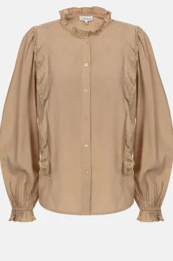 Hot Licht E Blouse Met Franjes En Broderie Dames Blouses