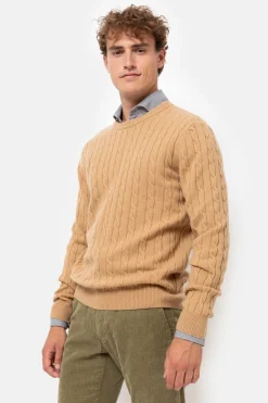 Flash Sale Licht E Kabeltrui, Ronde Hals En Lange Mouw Heren Sweaters & Cardigans