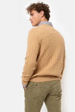 Flash Sale Licht E Kabeltrui, Ronde Hals En Lange Mouw Heren Sweaters & Cardigans