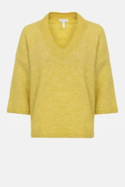 Clearance Licht E Pull Met Wijde V-Hals En 3/4 Mouwen Dames Truien & Cardigans