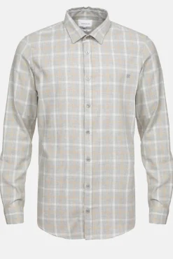 Cheap Licht Slim Fit Overhemd Met Ecru-Gele Ruiten Heren Hemden