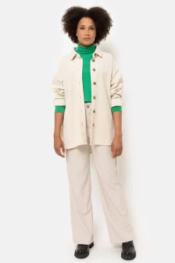 Flash Sale Lichtbeige Loose Fit Broek Met Rechte Pijpen Dames Broeken & Jeans