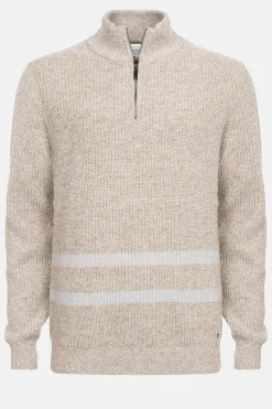 Sale Lichtbruine Herentrui Met Opstaande Ritskraag Heren Sweaters & Cardigans