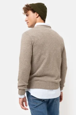 Flash Sale Lichtbruine Trui Met Ronde Hals En Beige Print Heren Sweaters & Cardigans