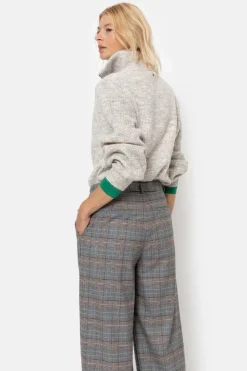 Best Sale Lichtgrijze Dames Sweater Met Ritskraag Dames Truien & Cardigans
