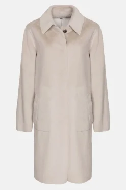 Clearance Lichtgrijze Omkeerbare Jas In Kunstbont En Suede Dames Jassen & Blazers
