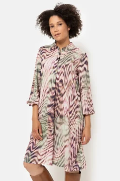 Store Midi Hemdjurk Met Groene Aquarelprint Dames Jurken