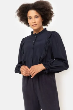 Shop Navy E Broek Met Losse, Rechte Broekspijpen Dames Broeken & Jeans