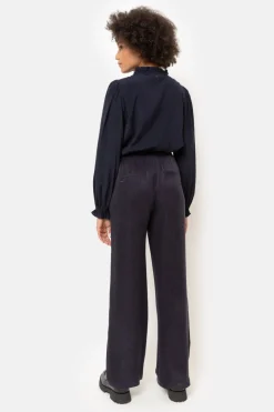 Shop Navy E Broek Met Losse, Rechte Broekspijpen Dames Broeken & Jeans