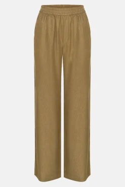 Best Olijfgroene Broek Met Losse, Rechte Broekspijpen Dames Broeken & Jeans