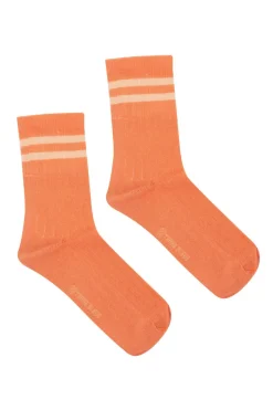 Clearance Oranje Damessokken Met Fijne Streepjes Dames Accessoires