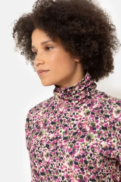 Fashion Paars-Groene Gebloemde Sous-Pull Voor Dames Dames T-Shirts & Tops