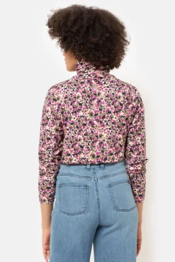 Fashion Paars-Groene Gebloemde Sous-Pull Voor Dames Dames T-Shirts & Tops