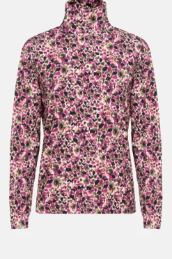 Fashion Paars-Groene Gebloemde Sous-Pull Voor Dames Dames T-Shirts & Tops