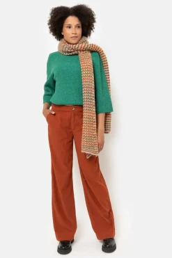 Flash Sale Roestbruine Loose Fit Broek Met Rechte Pijpen Dames Broeken & Jeans