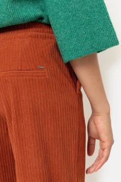 Flash Sale Roestbruine Loose Fit Broek Met Rechte Pijpen Dames Broeken & Jeans