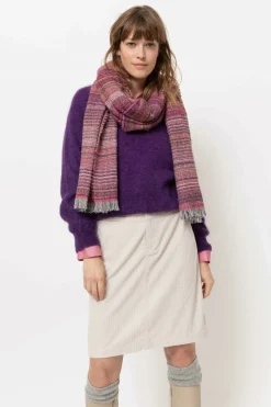Store Roze E Dames Sjaal Met Strepen Dames Accessoires