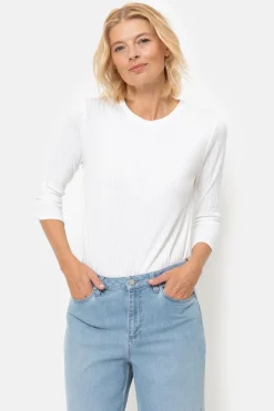 Store T-Shirt Met 3/4 Mouwen, V-Hals En Strepen Dames T-Shirts & Tops