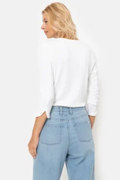 Store T-Shirt Met 3/4 Mouwen, V-Hals En Strepen Dames T-Shirts & Tops